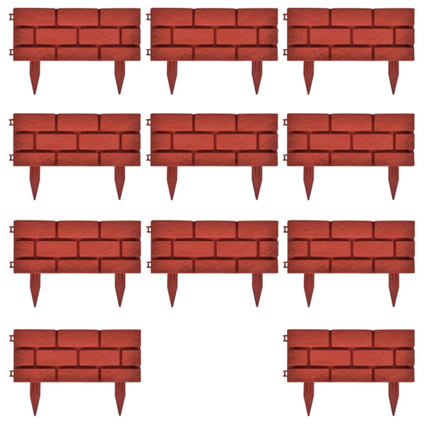 vidaXL Lawn Edging 11 Pcs. Brick Design