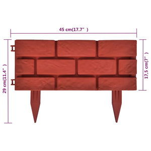 vidaXL Lawn Edging 11 Pcs. Brick Design