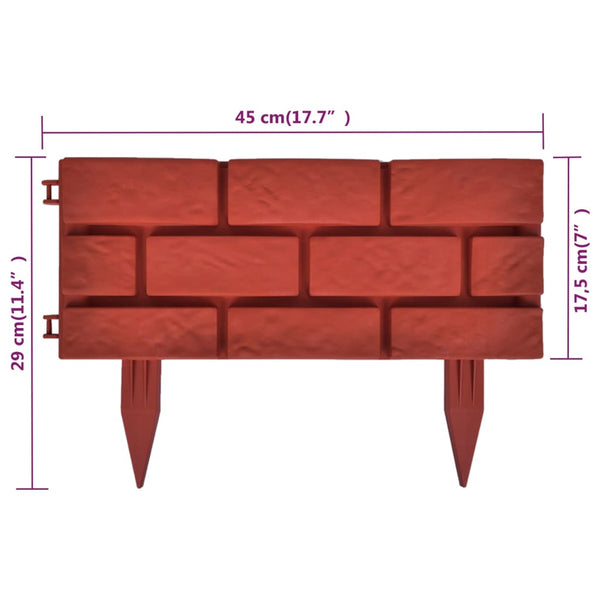 vidaXL Lawn Edging 11 Pcs. Brick Design