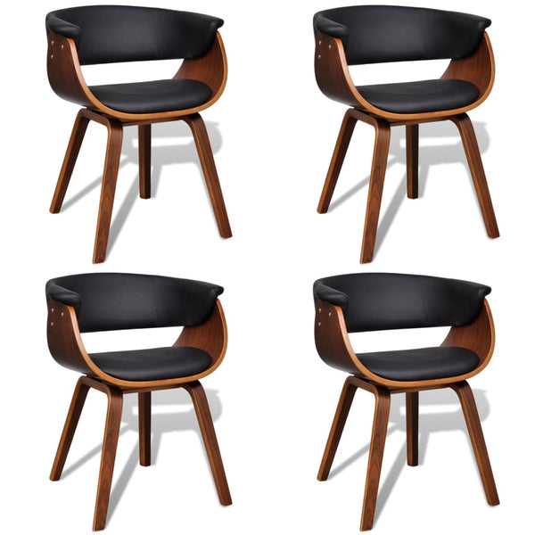 vidaXL Dining Chairs 4 pcs. Bentwood and Faux Leather