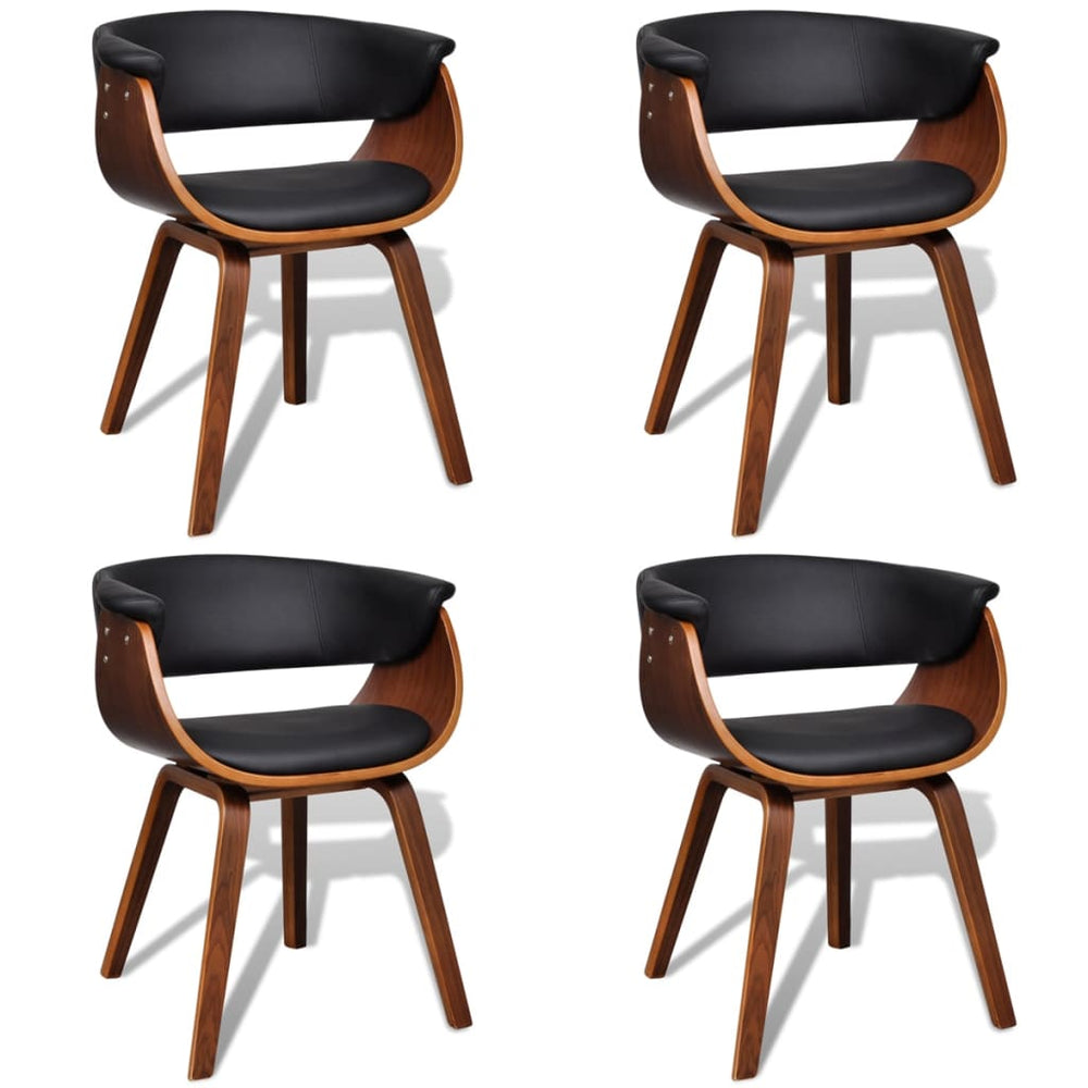 vidaXL Dining Chairs 4 pcs. Bentwood and Faux Leather