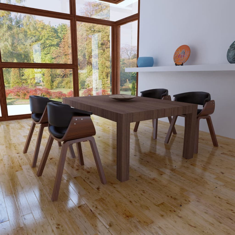 vidaXL Dining Chairs 4 pcs. Bentwood and Faux Leather