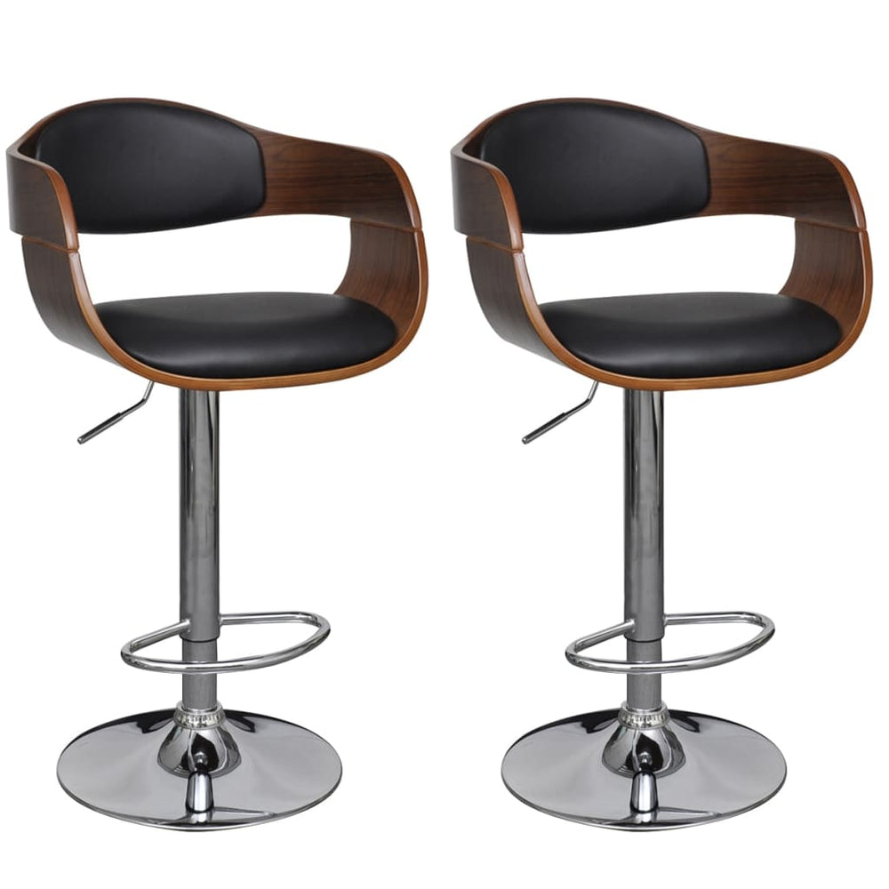 vidaXL Bar Stools 2 pcs Bentwood and Faux Leather