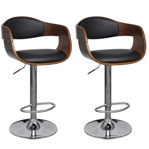 vidaXL Bar Stools 2 pcs Bentwood and Faux Leather