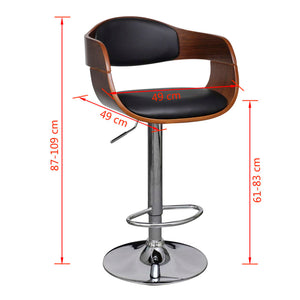 vidaXL Bar Stools 2 pcs Bentwood and Faux Leather