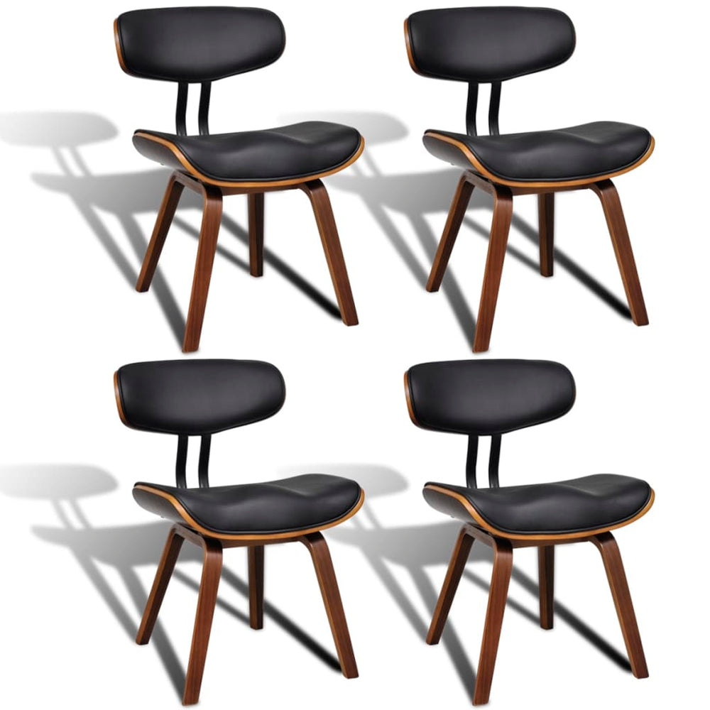 vidaXL Dining Chairs 4 pcs. Bentwood and Faux Leather