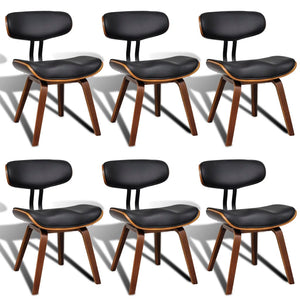 vidaXL Dining Chairs 6 pcs. Bentwood and Faux Leather