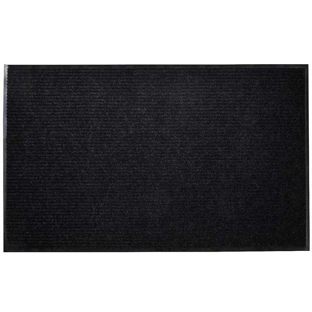 vidaXL Door Mat Black 90 x 60 cm PVC