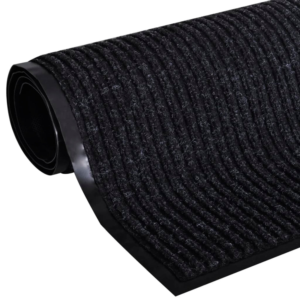 vidaXL Door Mat Black 90 x 60 cm PVC