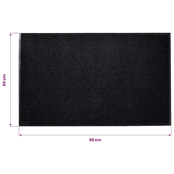 vidaXL Door Mat Black 90 x 60 cm PVC