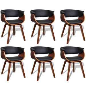 vidaXL Dining Chairs 6 pcs. Bentwood and Faux Leather