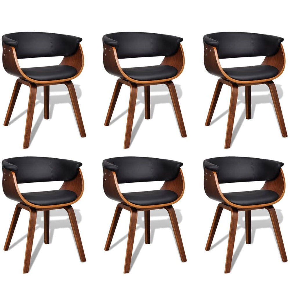 vidaXL Dining Chairs 6 pcs. Bentwood and Faux Leather