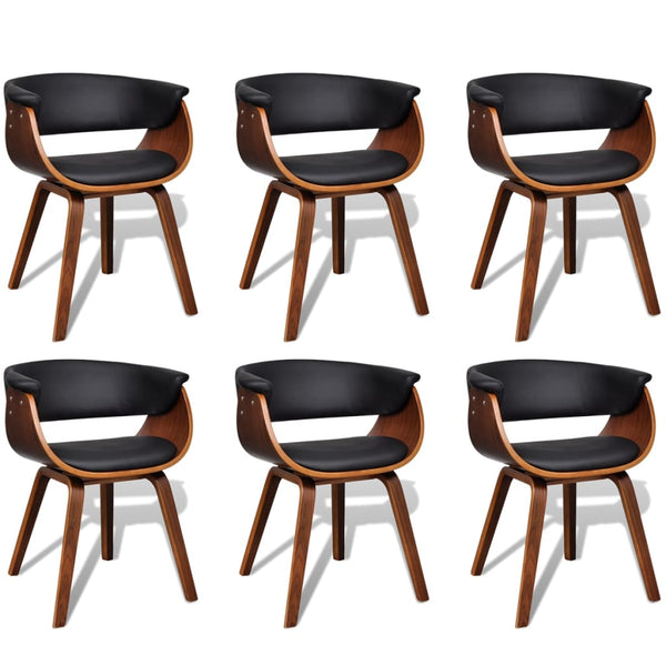 vidaXL Dining Chairs 6 pcs. Bentwood and Faux Leather