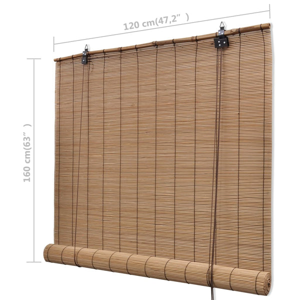 Bamboo Roll-Up Blind Brown 120x160 cm