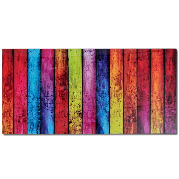vidaXL Coffee Table with Glass Top Rainbow Print