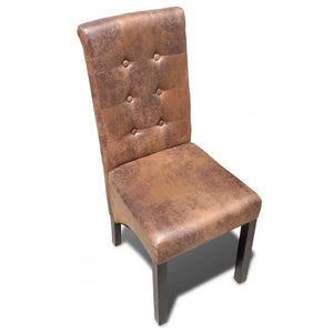 vidaXL Dining Chairs 6 pcs Brown Faux Leather