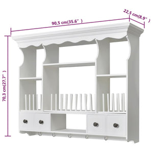 vidaXL Wall-Mounted Kitchen Cabinet Wood White