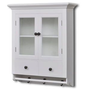 vidaXL Wall-Mounted Kitchen Cabinet with Glass Door Wood White