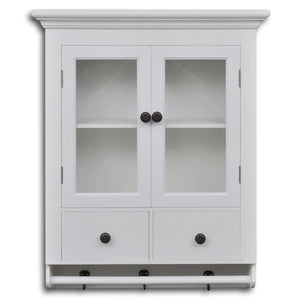 vidaXL Wall-Mounted Kitchen Cabinet with Glass Door Wood White