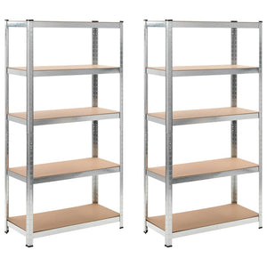 vidaXL Storage Racks 2 pcs. Silver