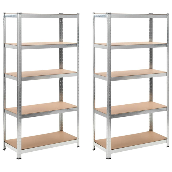 vidaXL Storage Racks 2 pcs. Silver