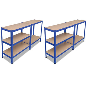 2 x Storage Shelf Shelving Unit Metal Shelf Cellar Shelf Blue