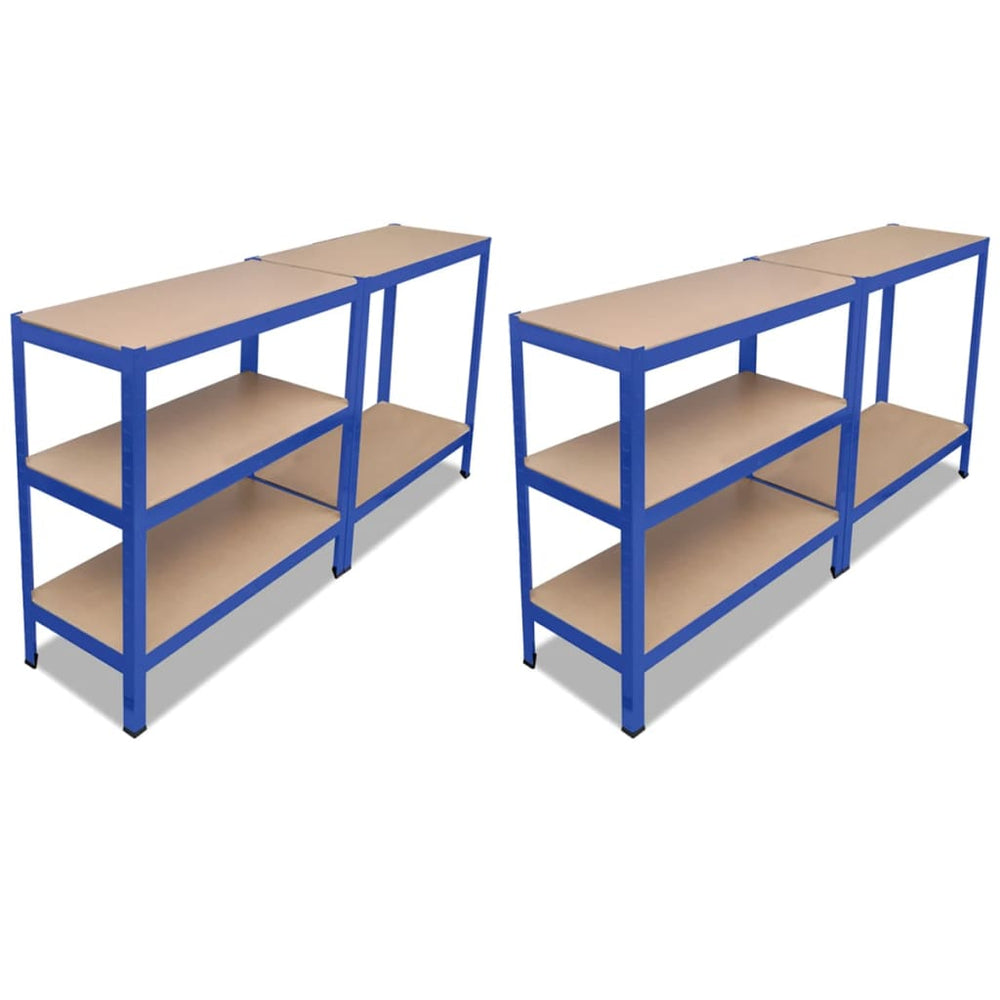 2 x Storage Shelf Shelving Unit Metal Shelf Cellar Shelf Blue