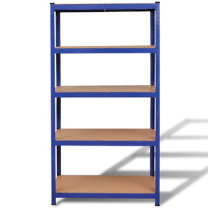 2 x Storage Shelf Shelving Unit Metal Shelf Cellar Shelf Blue