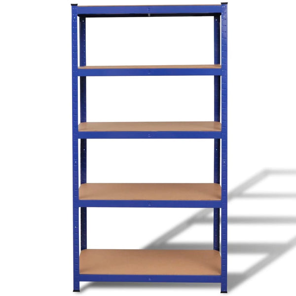 2 x Storage Shelf Shelving Unit Metal Shelf Cellar Shelf Blue