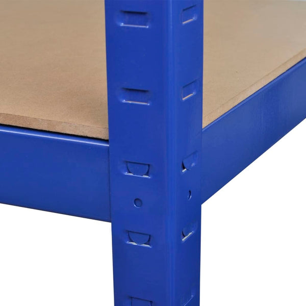 2 x Storage Shelf Shelving Unit Metal Shelf Cellar Shelf Blue