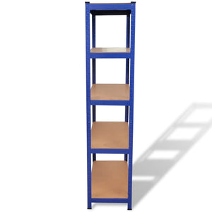 2 x Storage Shelf Shelving Unit Metal Shelf Cellar Shelf Blue