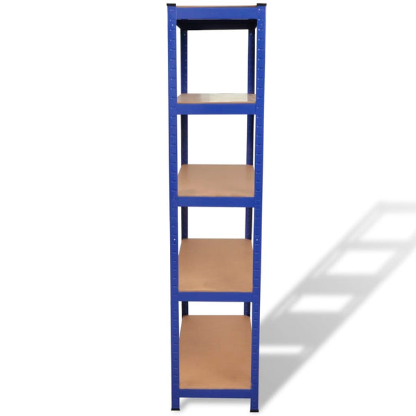 2 x Storage Shelf Shelving Unit Metal Shelf Cellar Shelf Blue