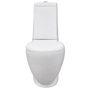 vidaXL Toilet and Bidet Set White Ceramic