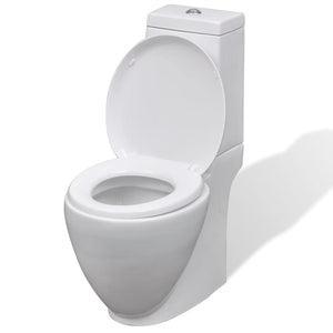 vidaXL Toilet and Bidet Set White Ceramic