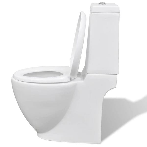 vidaXL Toilet and Bidet Set White Ceramic
