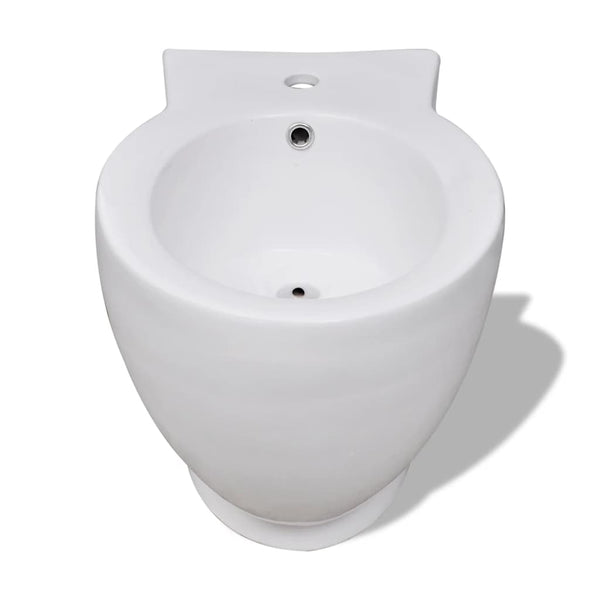 vidaXL Toilet and Bidet Set White Ceramic