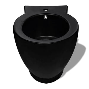 vidaXL Ceramic Toilet & Bidet Set Black