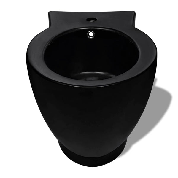 vidaXL Ceramic Toilet & Bidet Set Black