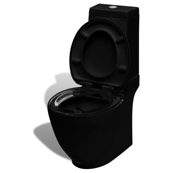 vidaXL Ceramic Toilet & Bidet Set Black