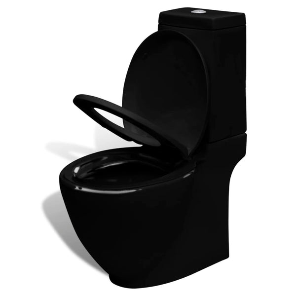vidaXL Ceramic Toilet & Bidet Set Black