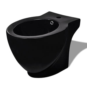 vidaXL Ceramic Toilet & Bidet Set Black