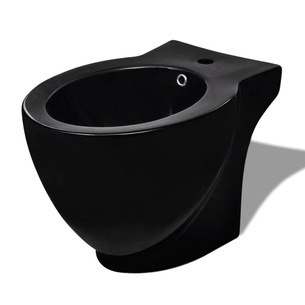 vidaXL Ceramic Toilet & Bidet Set Black