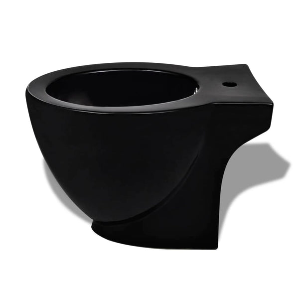 vidaXL Ceramic Toilet & Bidet Set Black