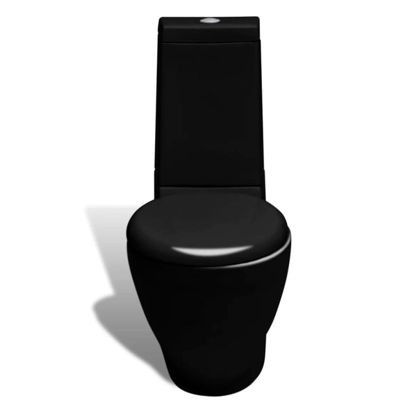 vidaXL Ceramic Toilet & Bidet Set Black