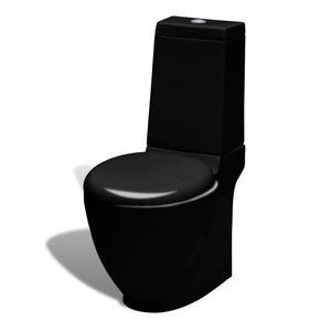 vidaXL Ceramic Toilet & Bidet Set Black