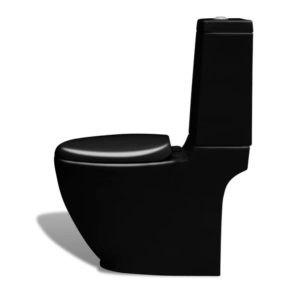 vidaXL Ceramic Toilet & Bidet Set Black