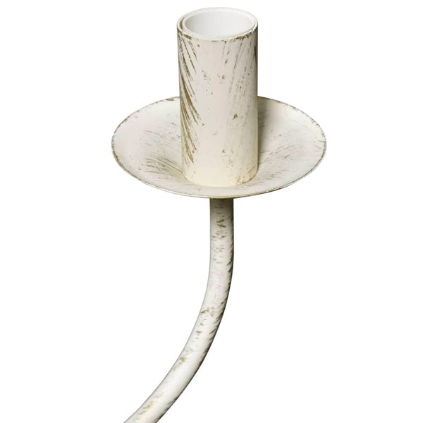 Metal Chandelier White Antique 8 x E14 Bulbs