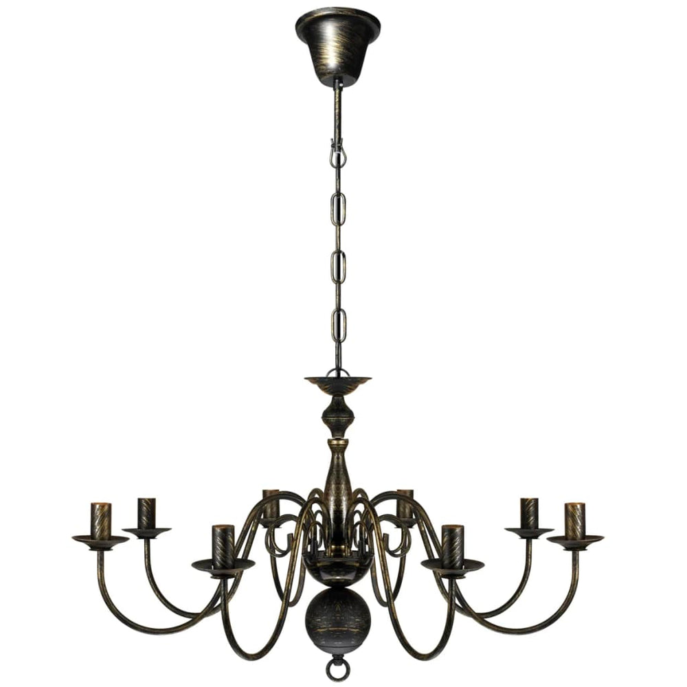 Metal Chandelier Black Antique 8 x E14 Bulbs