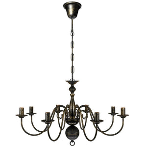 Metal Chandelier Black Antique 8 x E14 Bulbs