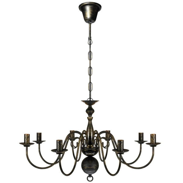 Metal Chandelier Black Antique 8 x E14 Bulbs